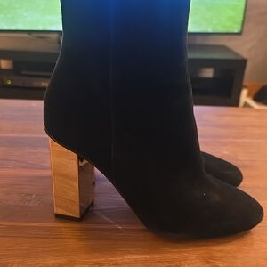Michael Kors Black Suede Sparkle Heeled Boots
